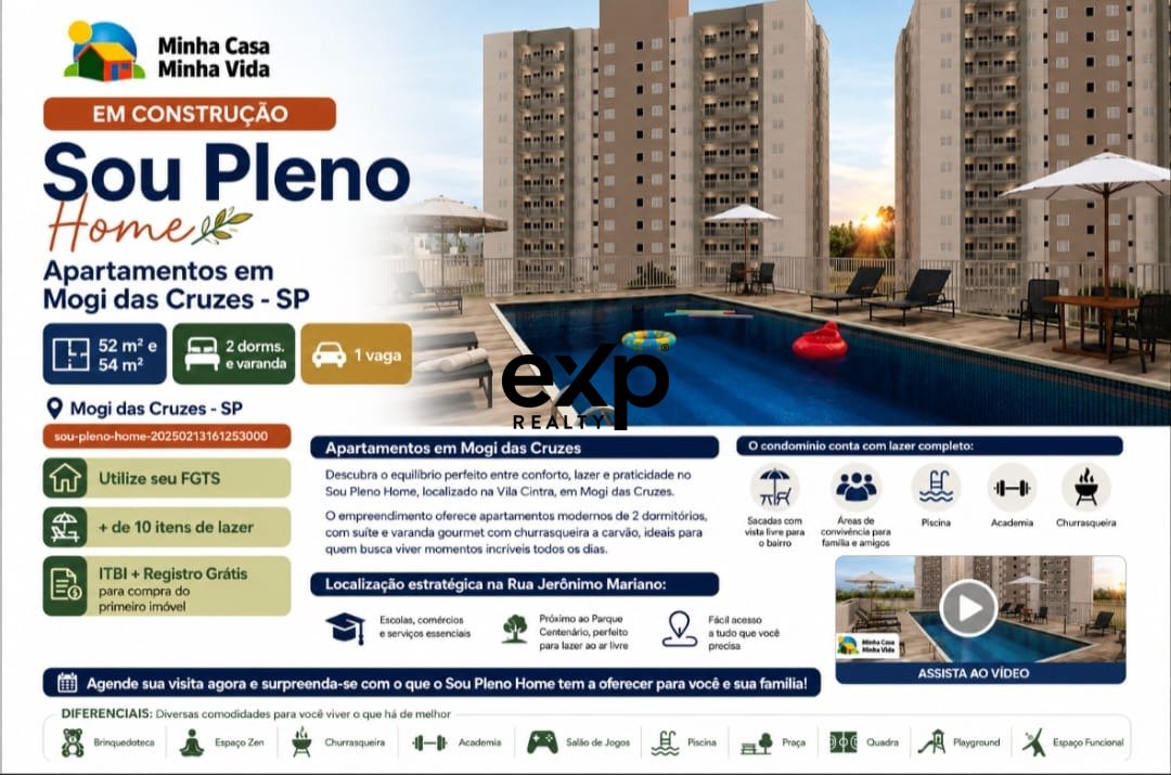 Apartamento à venda em Mogi das Cruzes, Jerônimo Mariano 189 Sou Pleno Home - Mogi Das Cruzes - Sp Mogi das Cruzes 08744-350, 53 m²