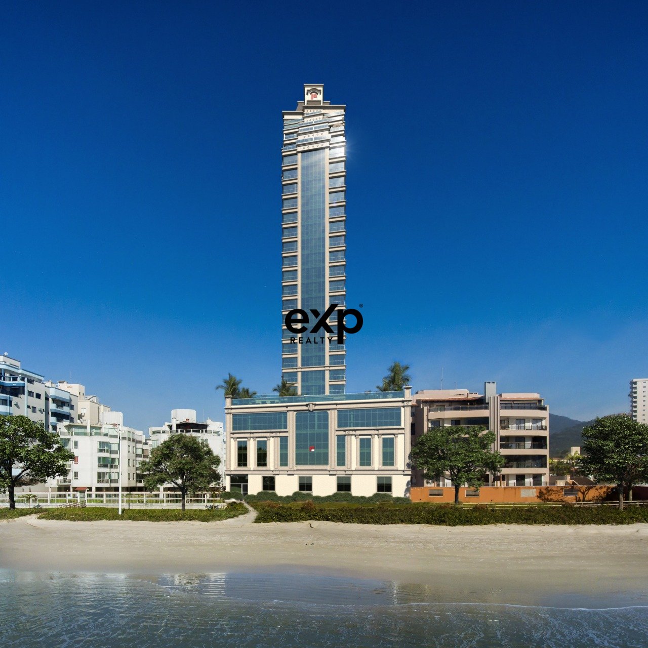 Apartamento Pé Na Areia Frente Mar com terraço em Itapema/SC