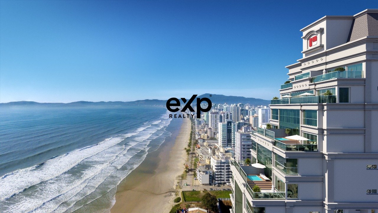 Apartamento Pé Na Areia Frente Mar com terraço em Itapema/SC