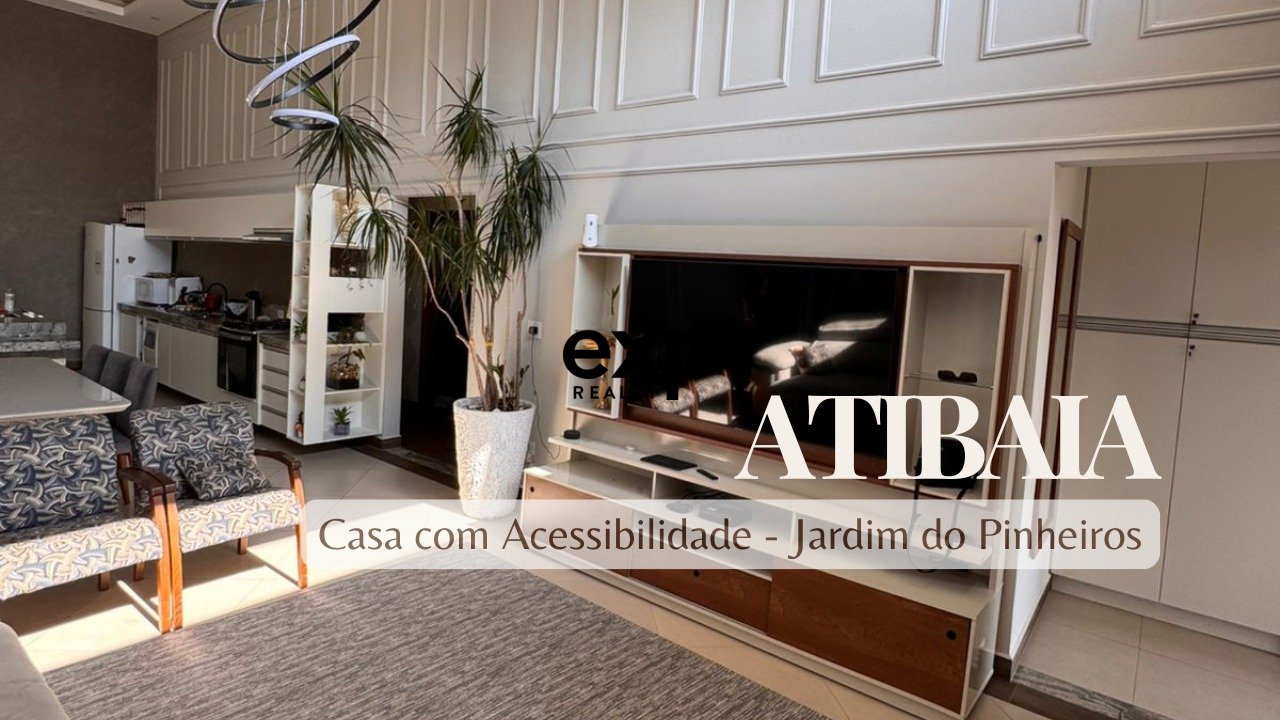Casa térrea em Atibaia no Jardim dos Pinheiros - 5 Suítes e acessibilidade