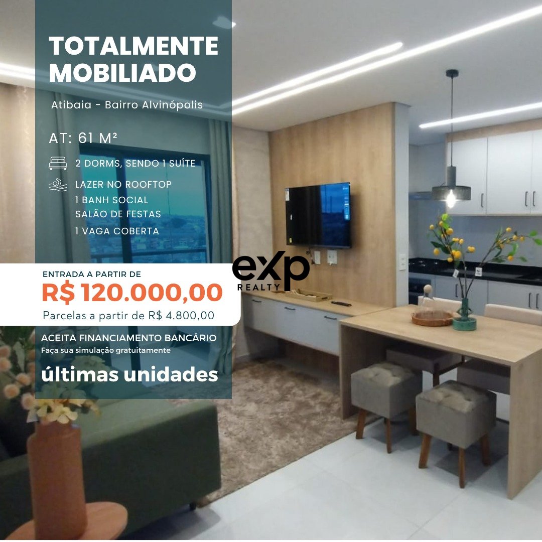 Apartment for sale in Atibaia, Rua Salvador Russani 611 Alvinópolis Atibaia 12942-440, 61 m²