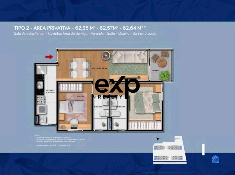 Apartamentos à Venda no Bosque Serrano Residencial - entre 56,55 m² e 62,65 m² à partir de R$ 362.500,00 - Mosela, Petrópolis/RJ