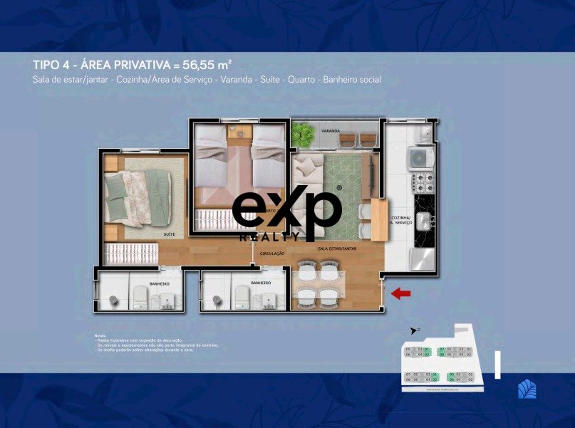 Apartamentos à Venda no Bosque Serrano Residencial - entre 56,55 m² e 62,65 m² à partir de R$ 362.500,00 - Mosela, Petrópolis/RJ