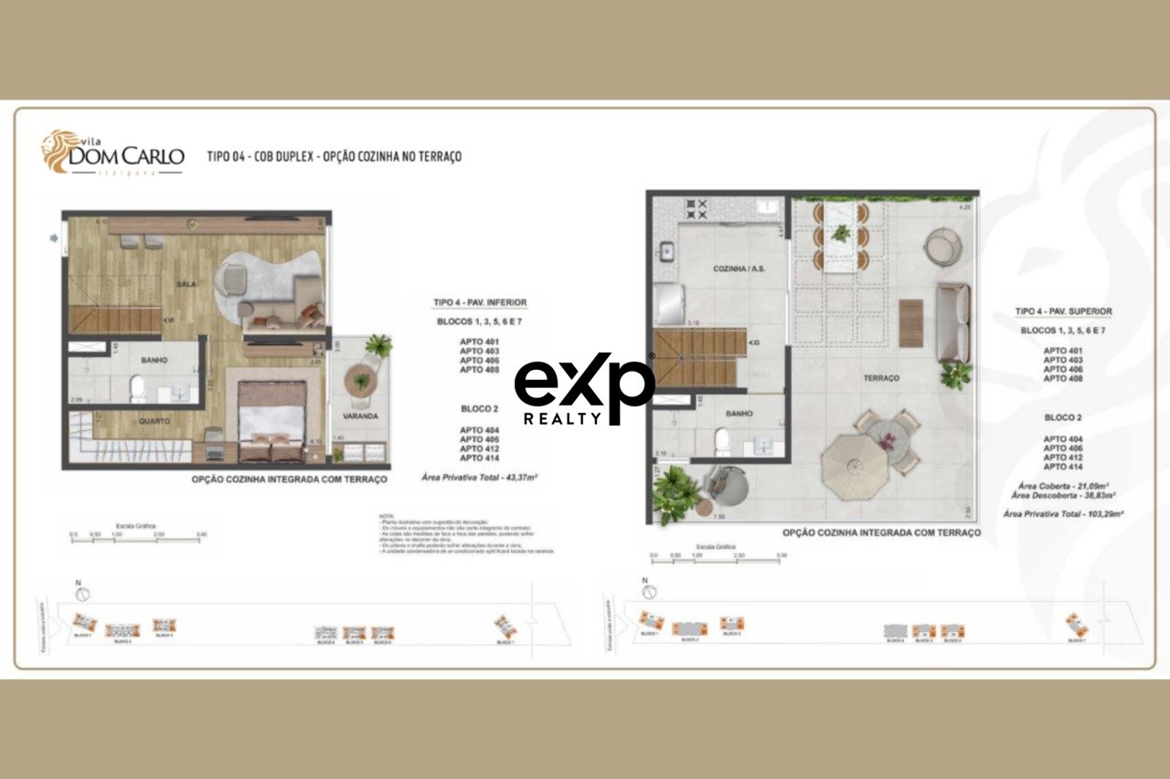 Apartamentos no Condomínio Vila Dom Carlo entre 26,82 m² até 149,43 m² à partir de R$ 359.000,00 - Itaipava, Petrópolis/RJ