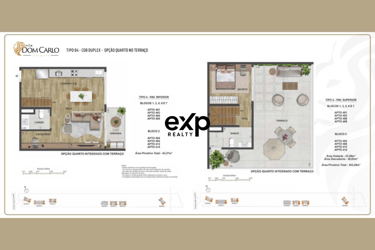 Apartamentos no Condomínio Vila Dom Carlo entre 26,82 m² até 149,43 m² à partir de R$ 359.000,00 - Itaipava, Petrópolis/RJ
