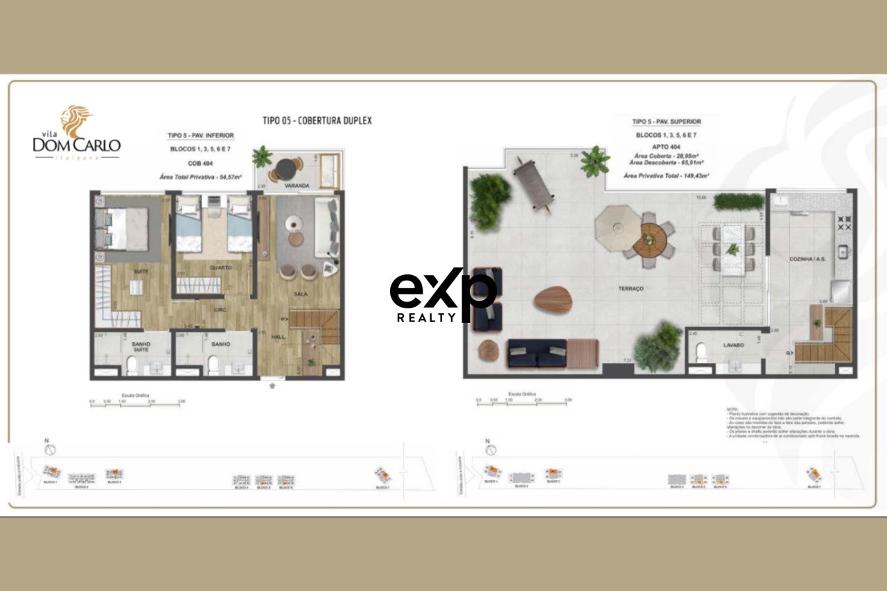 Apartamentos no Condomínio Vila Dom Carlo entre 26,82 m² até 149,43 m² à partir de R$ 359.000,00 - Itaipava, Petrópolis/RJ
