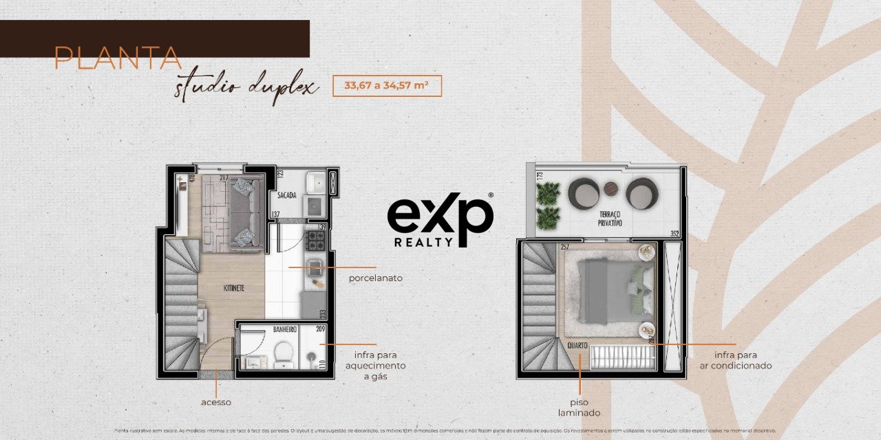 Apartamento Duplex com 1 quarto no Bairro Alto - Curitiba