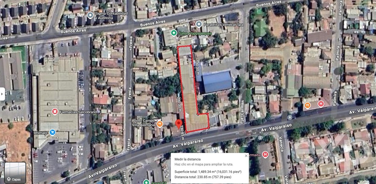 Terreno Construcción en venta en Villa Alemana, avenida valparaiso 1834