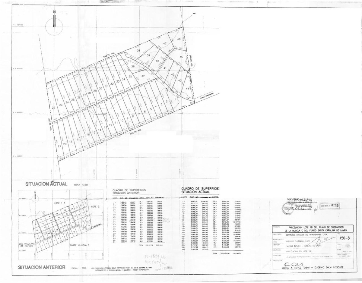 Parcela en venta en Lampa, LT 38 LT 1B HJ C Santa Carolina
