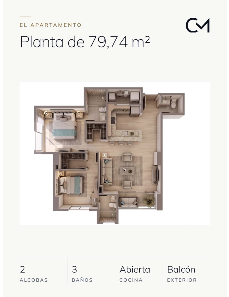 APARTAMENTO en venta en Medellín, Carrera 27 B # 17 - 45, 79 m²