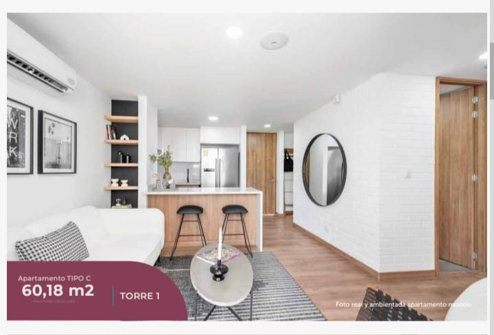 APARTAMENTO en venta en Envigado, CESION DE DERECHOS, 60 m²