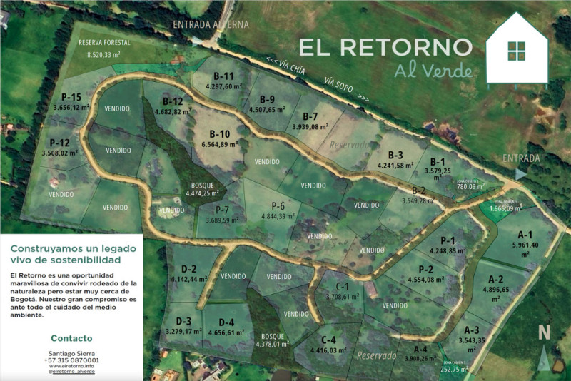 LOTE en venta en Sopó, PARCELACION DE VIVIENDA CAMPESTRE EL RETORNO P.H, vereda Mercenarios, Sopo, Cundinamarca, 6565 m²