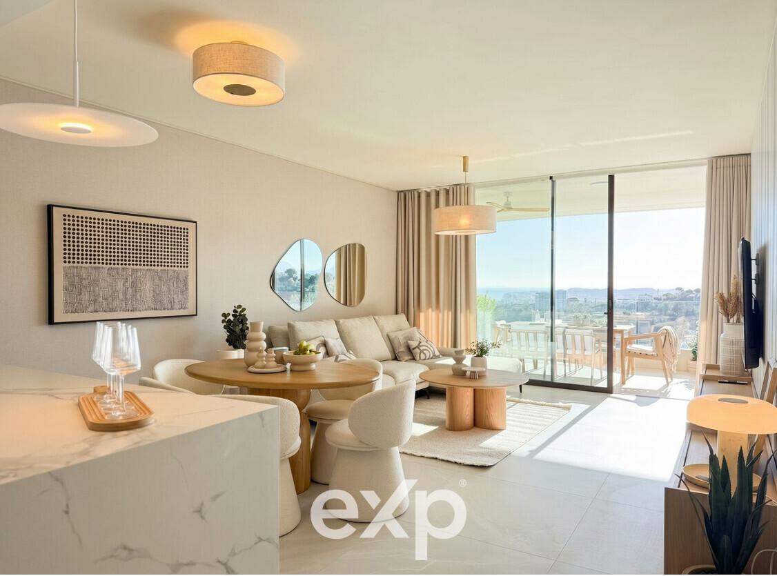 Luxuriöse 2-Zimmer-Wohnung mit Meer- und Bergblick in El Higuerón, Fuengirola