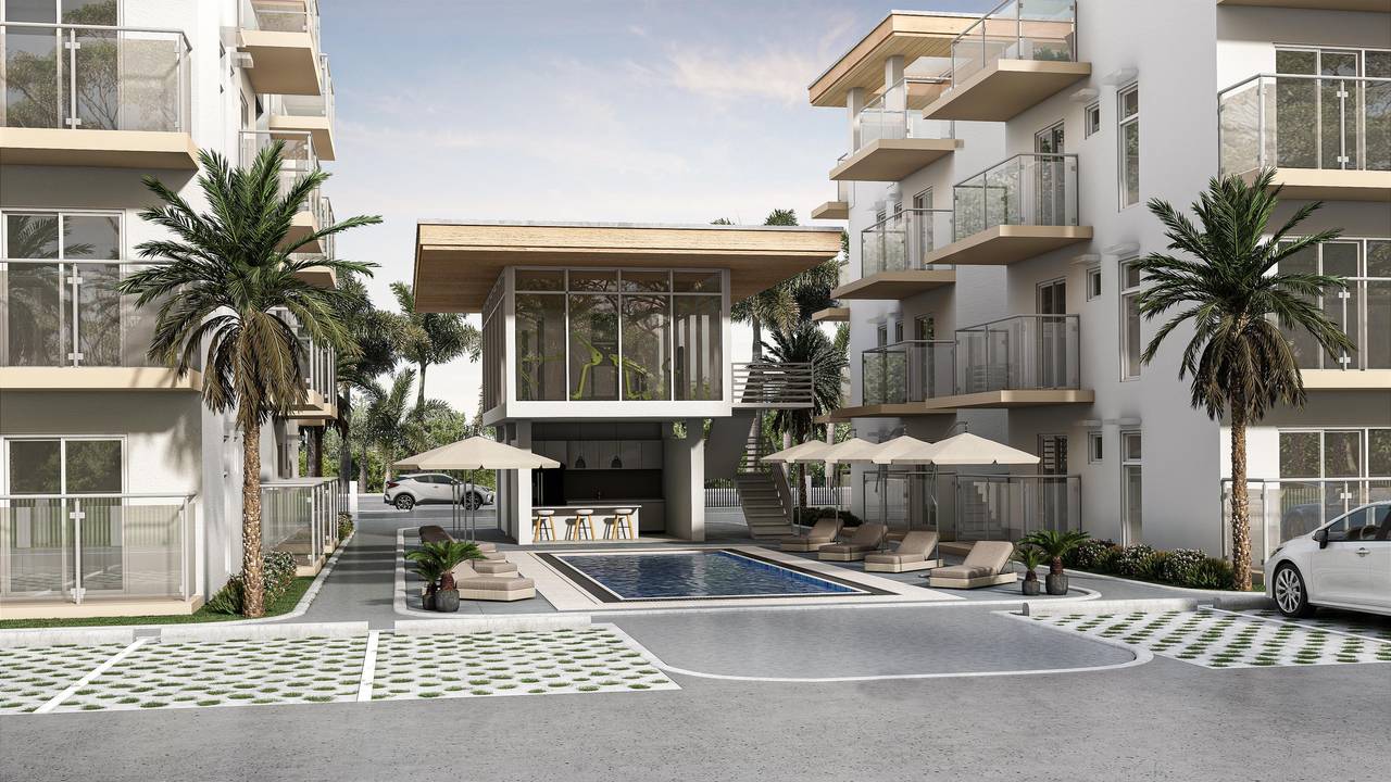 Apartamentos de 2 habitaciones, 2 baños y 1 parqueo en Punta Cana