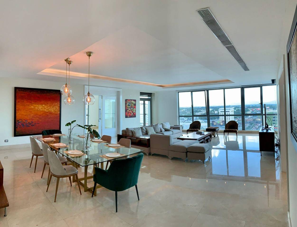 Apartamento amueblado de 3 habitaciones en renta en Piantini