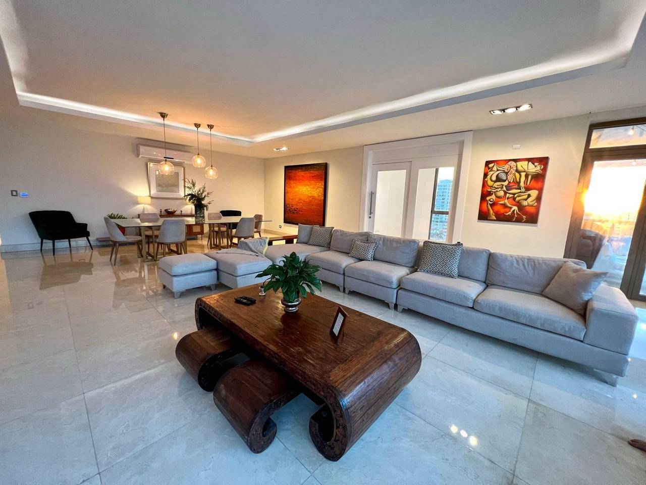 Apartamento amueblado de 3 habitaciones en renta en Piantini