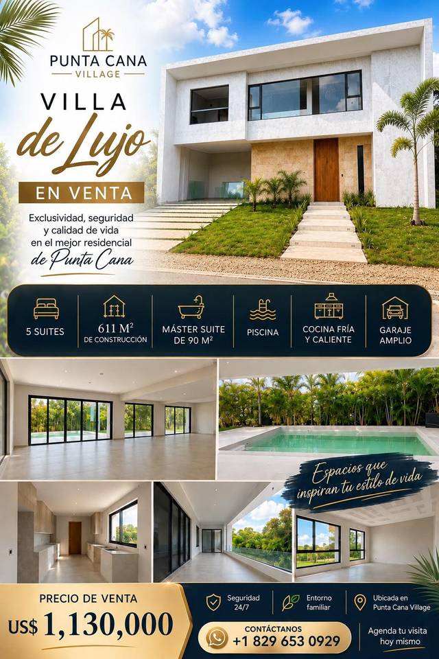 Villas en venta en Punta Cana, 611 m²
