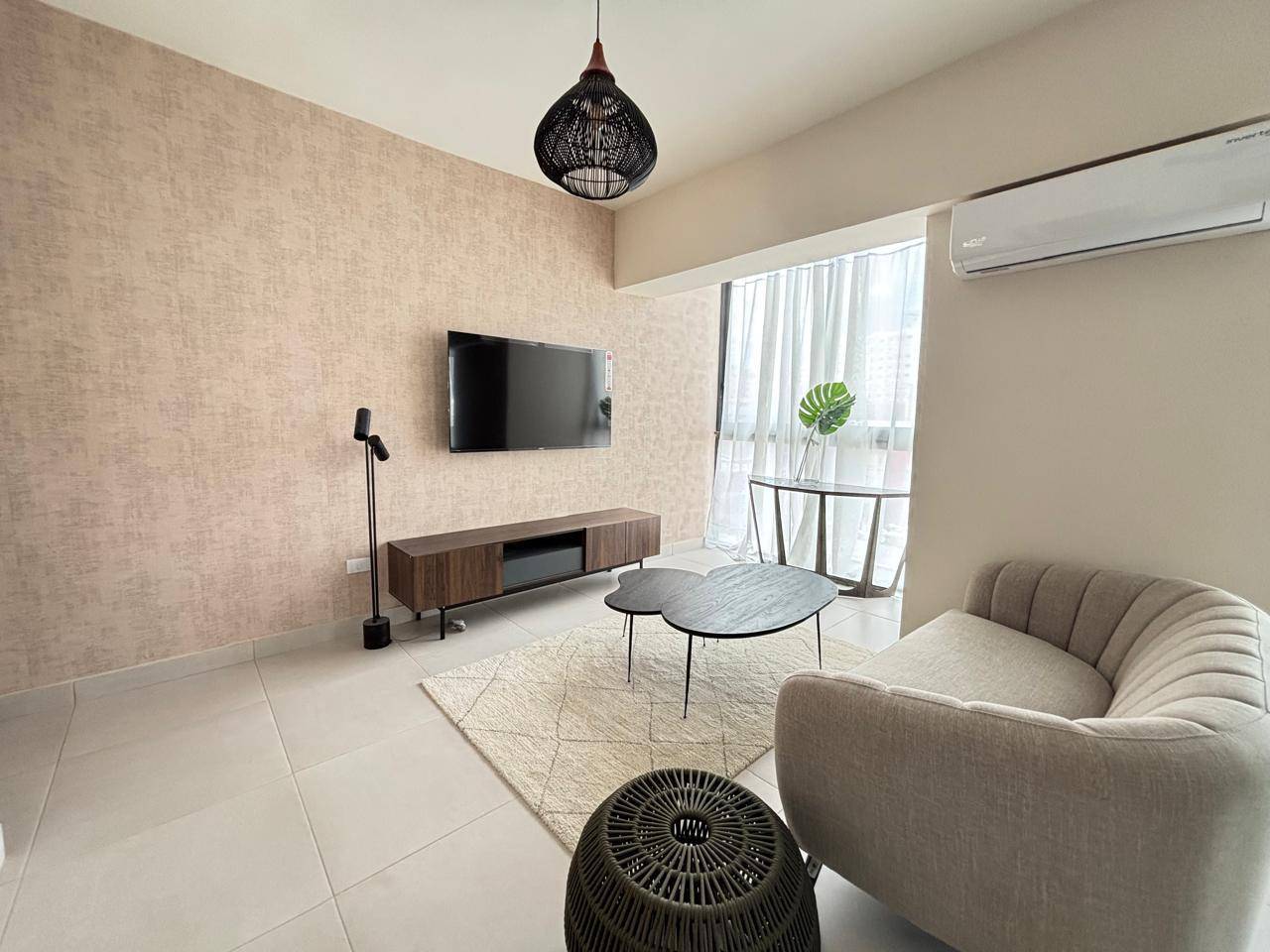 Departamento moderno en alquiler – 1 habitación con áreas sociales completas en Ensanche Naco