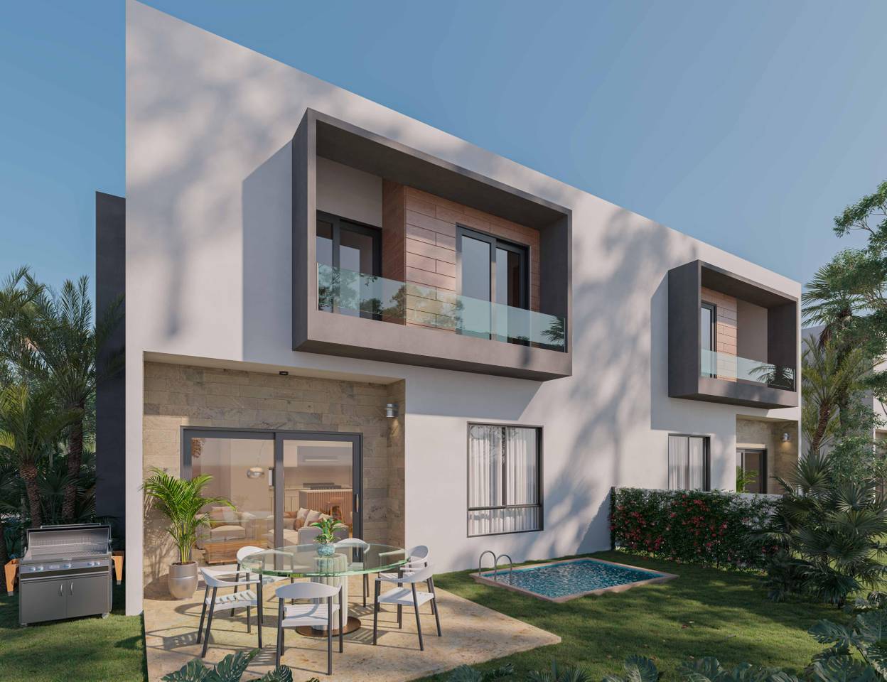Venta de villas duplex de 3 habitaciones ubicadas en Vista Cana, Punta Cana, República Dominicana.