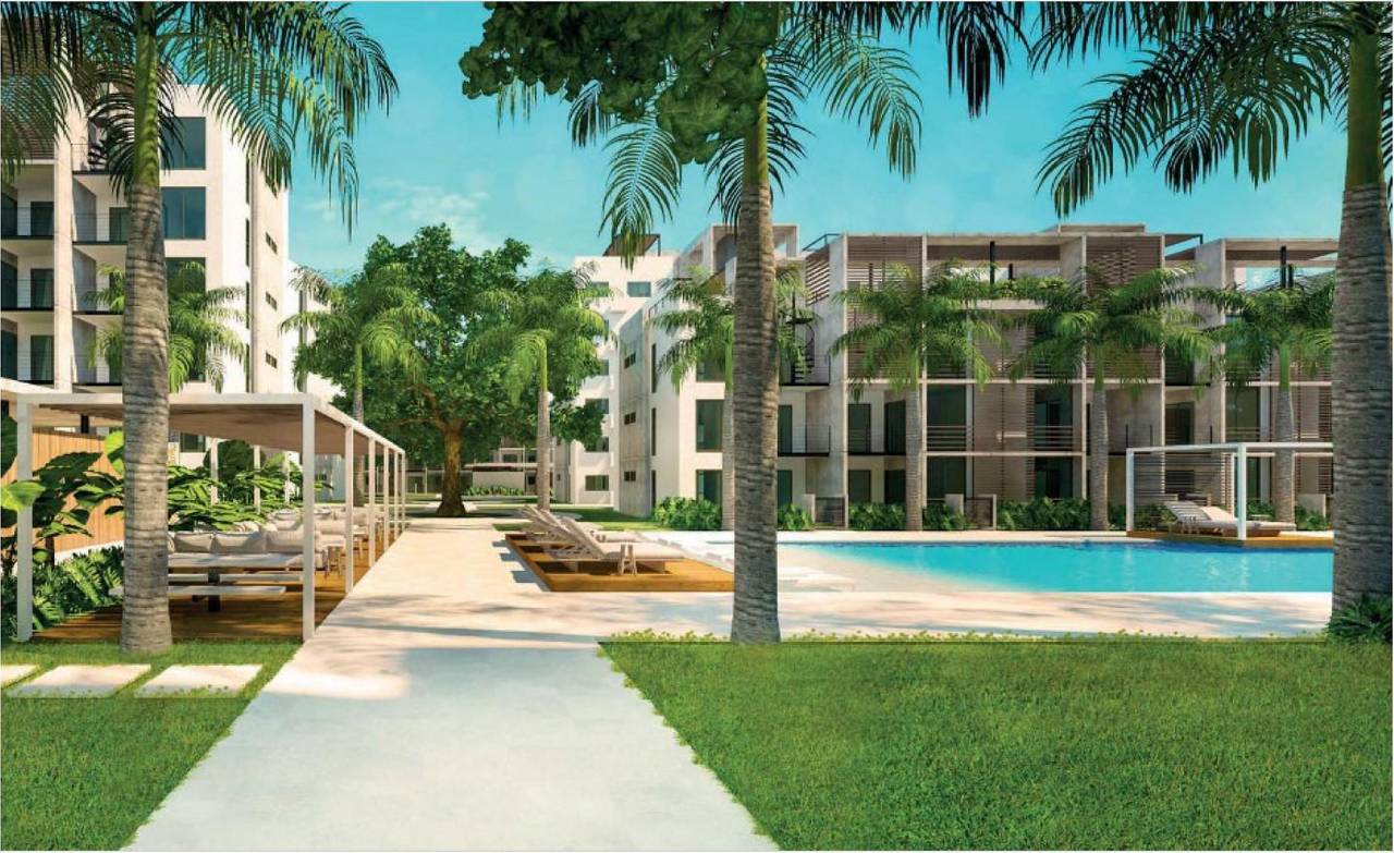 Venta de Apartamento de 2 habitaciones, 2 baños y 1 parqueo con terraza privada en Punta Cana