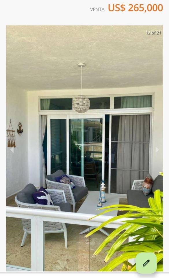 Apartamento frente al mar en Playa Nueva Romana, República Dominicana.