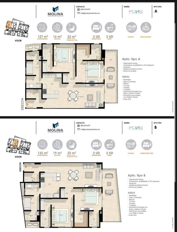 Apartamentos en venta en Santo Domingo D.N., La Julia, 131 m²