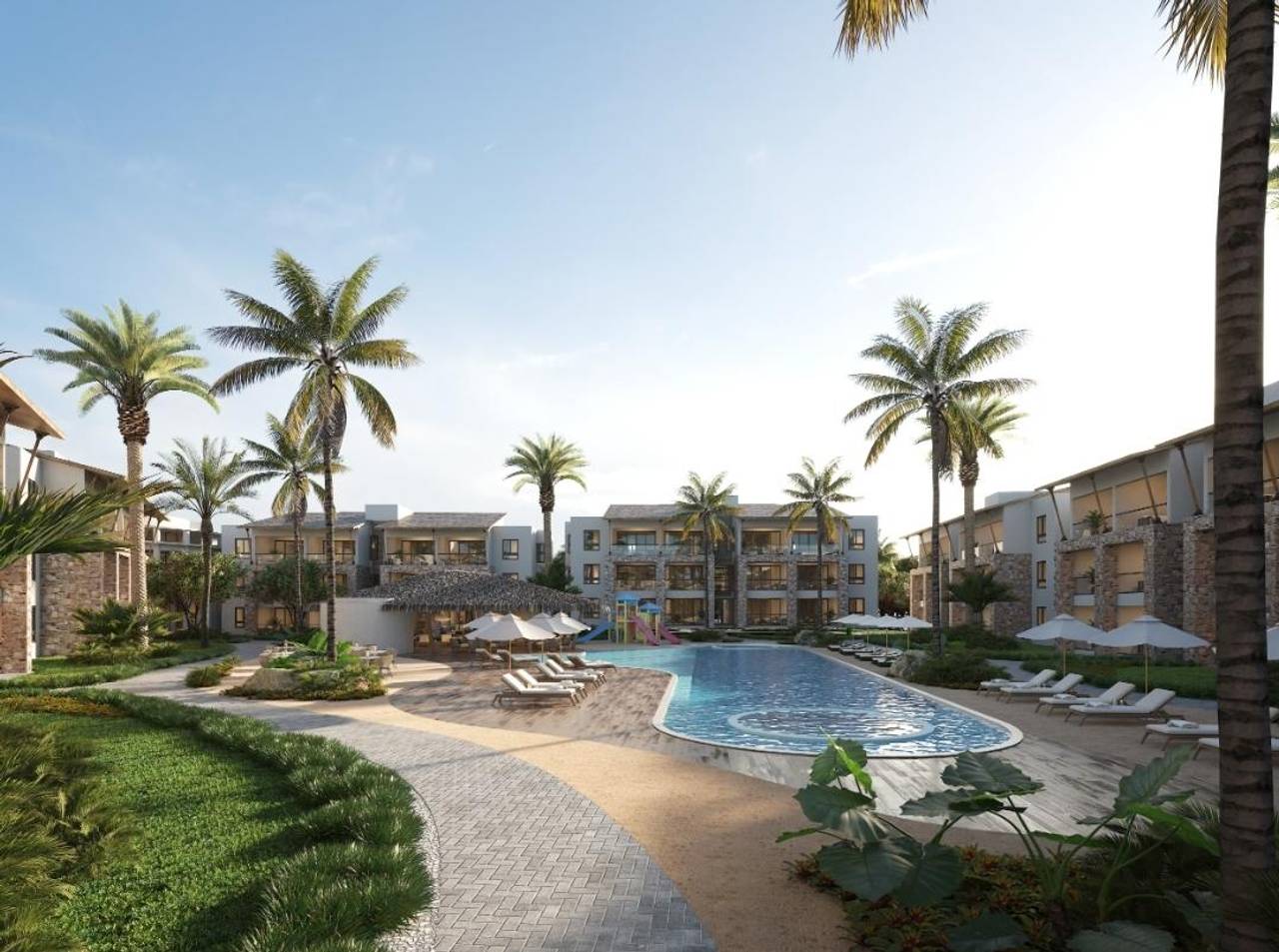 “Apartamentos de lujo con playa privada y golf PGA”