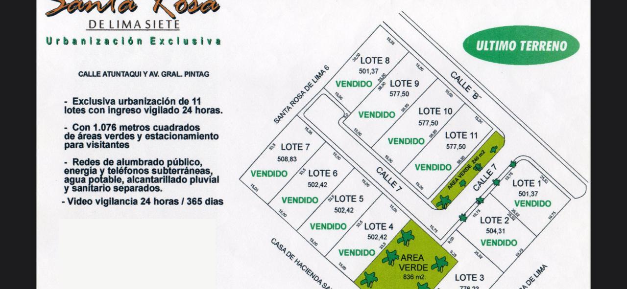 Terreno en venta en Pichincha | Quito | Sangolqui, Atuntaqui y Gral. Pintag - Urb. Santa Rosa de Lima