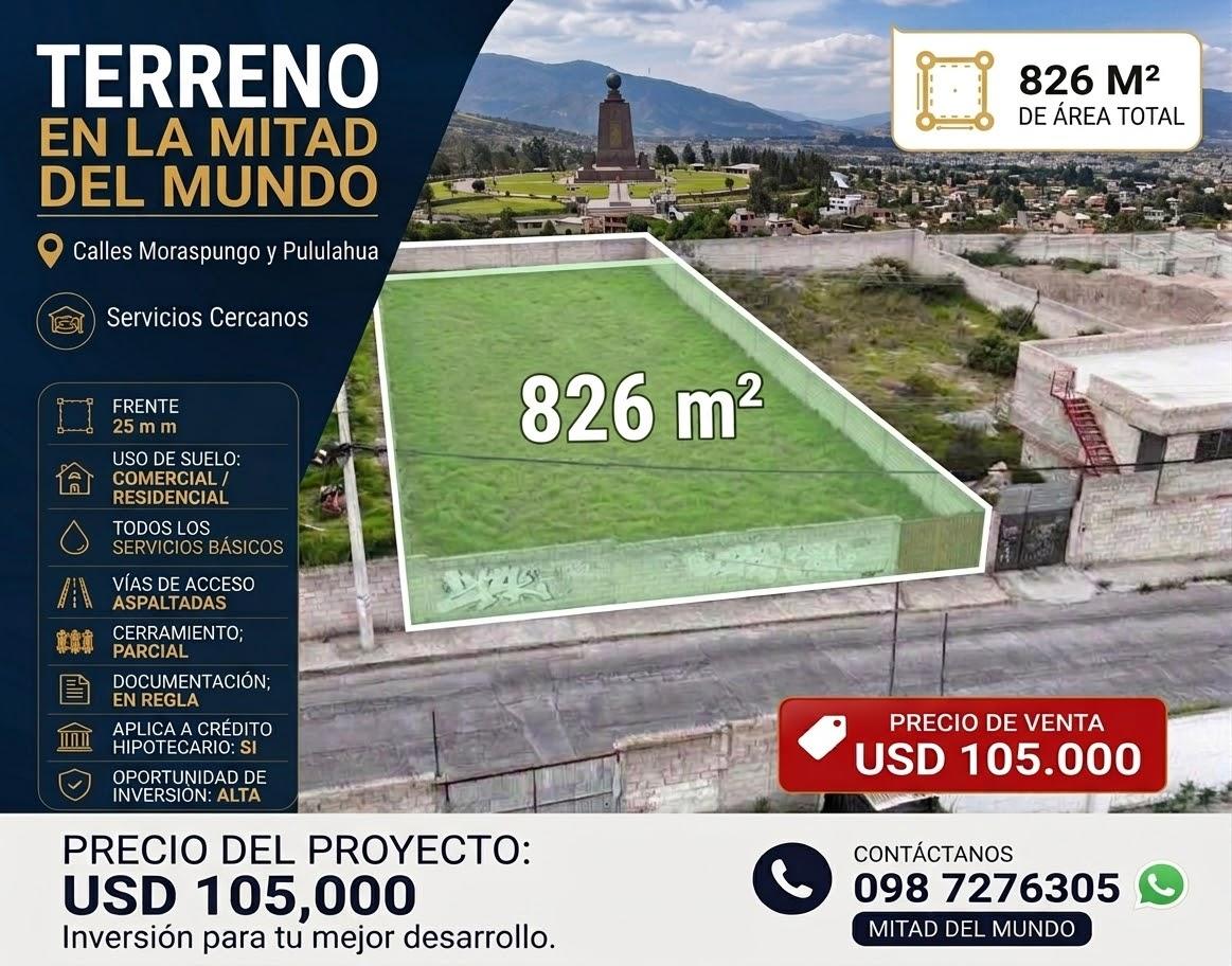Land/Plot for sale in Pichincha | Quito | Mitad del Mundo, Mitad del Mundo calle Pululahua y Moraspungo