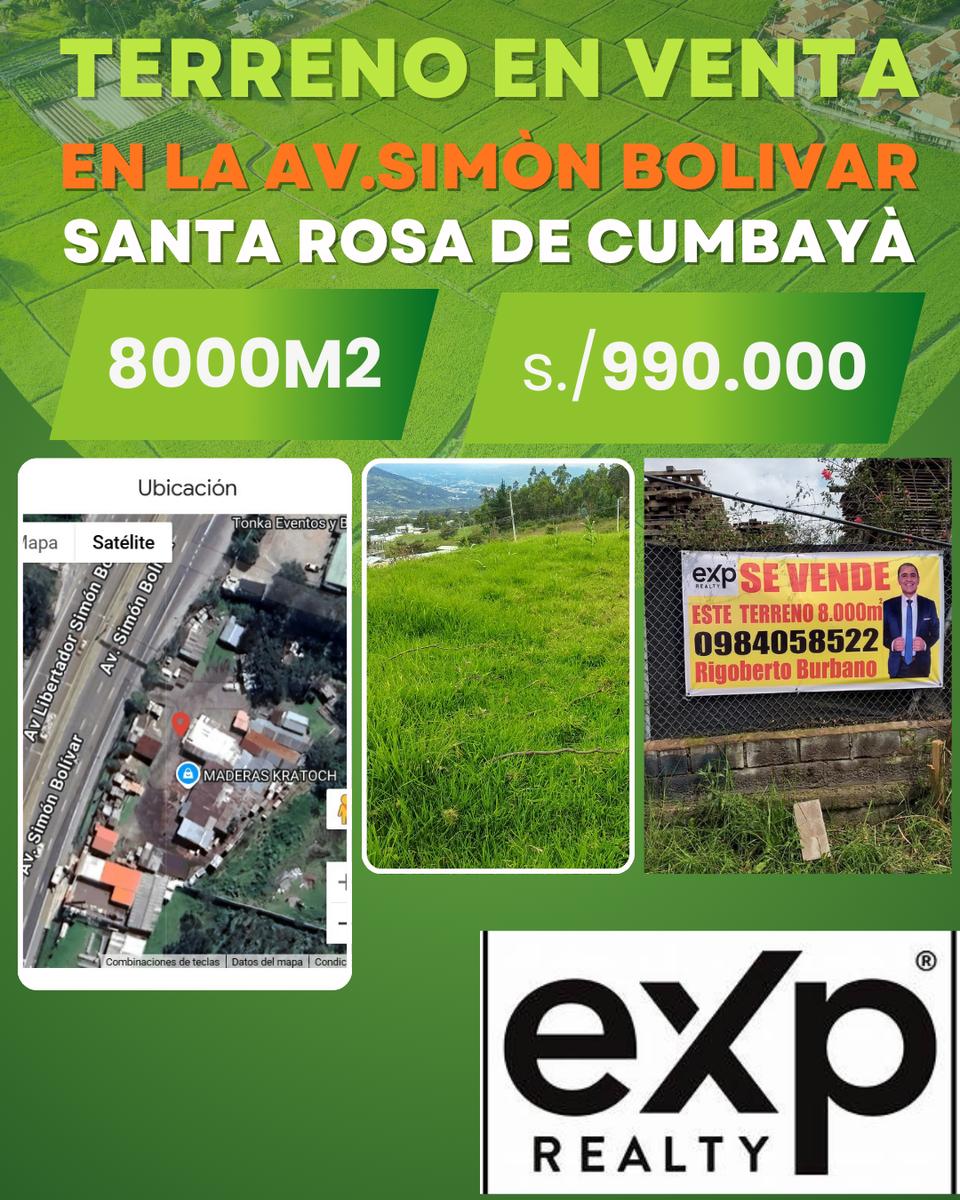 Terreno en venta en Pichincha | Quito | Cumbayá, Av. Simón Bolívar Santa Rosa de Cumbayá