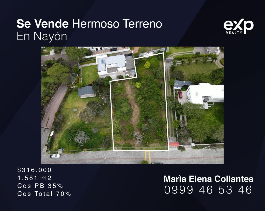 Terreno en venta en Pichincha | Quito | Nayón - Tanda, Valle de Nayón, TIMASA 1581 m2. $316.000