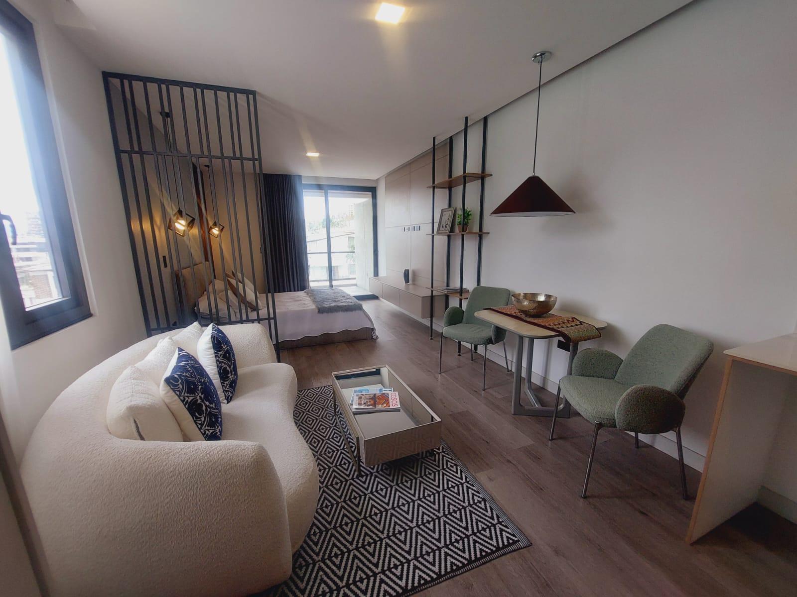 Departamento en venta en Pichincha | Quito | El Batán, QUICENTRO VENTA ESTUDIO BALCON PARQUEADERO BODEGA, 45 m²