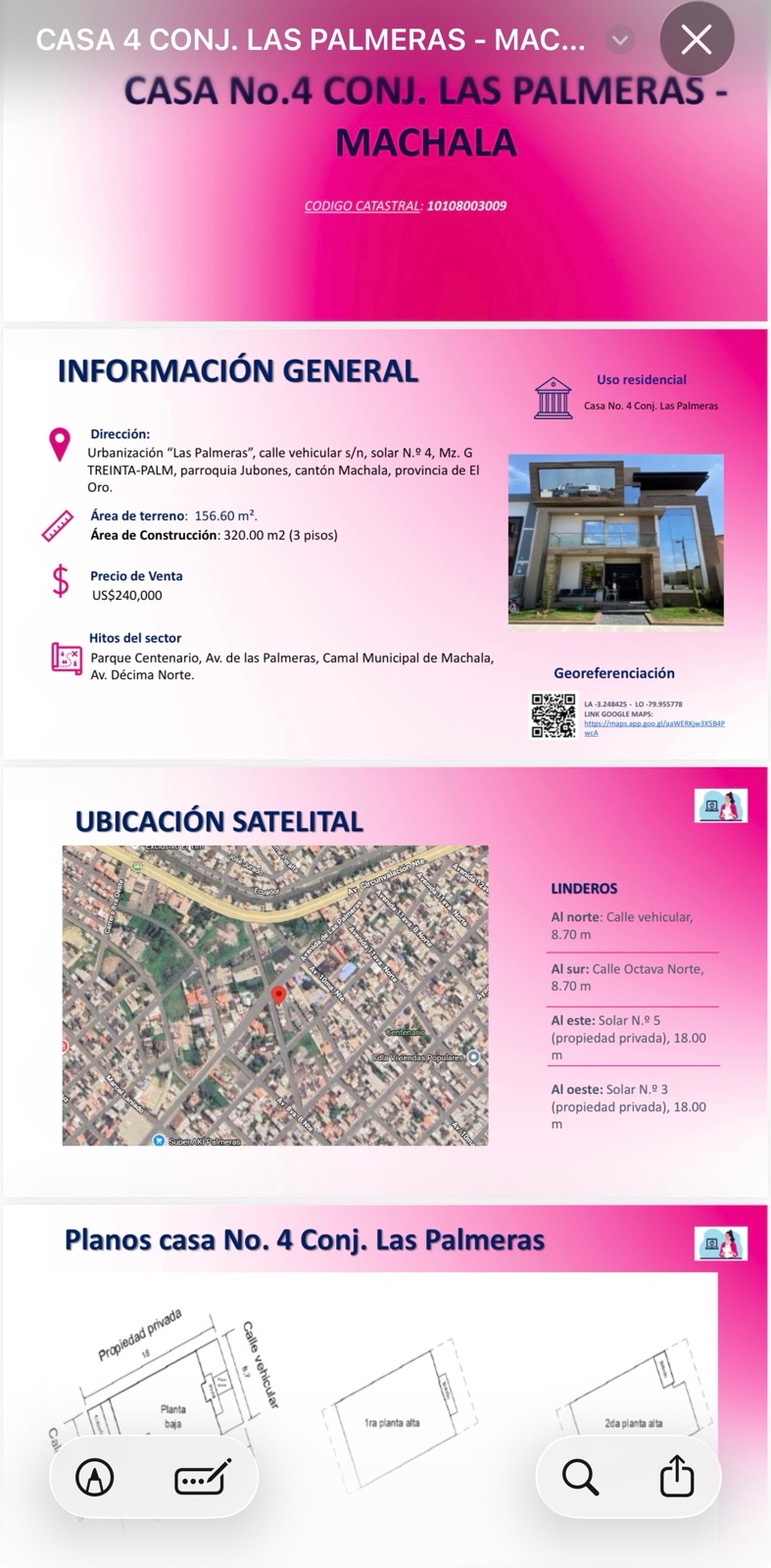 Casa en venta en El Oro | Machala | Centro de Machala, Urb Las Palmeras 4, 320 m²