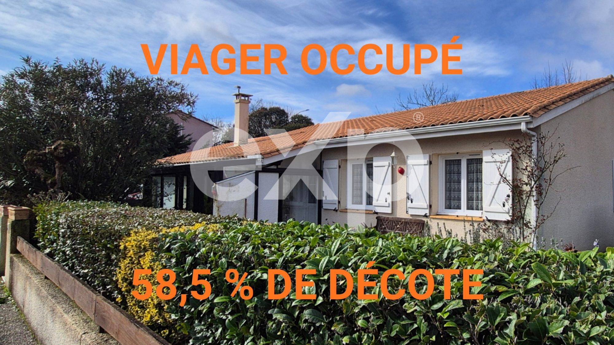 EYSINES – Maison 5 pièces 91 m² en VIAGER OCCUPÉ – Décote 58,5 % – Garage, Véranda, Terrain 465 m² – Proche Tram D