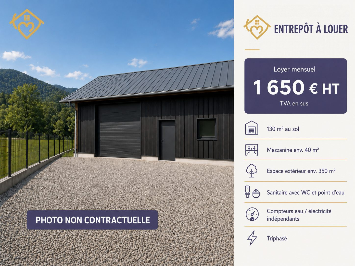 SCIONZIER – Local professionnel / atelier / stockage avec extérieur privatif