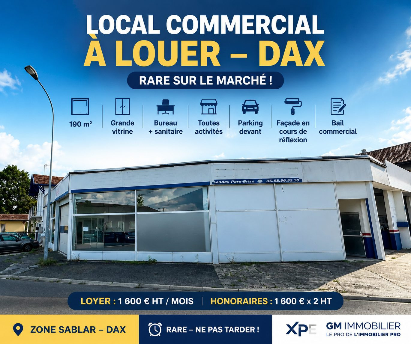 RARE À DAX – LOCAL COMMERCIAL 190 m²