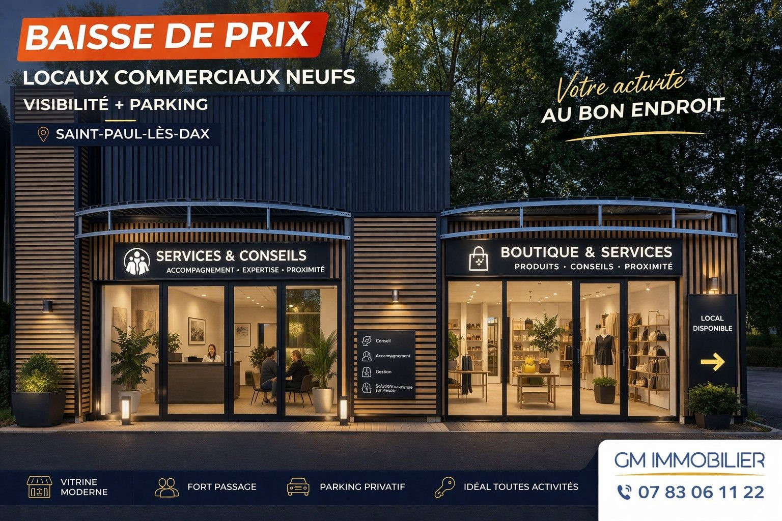 Immobilier pro à louer à Saint-Paul-lès-Dax