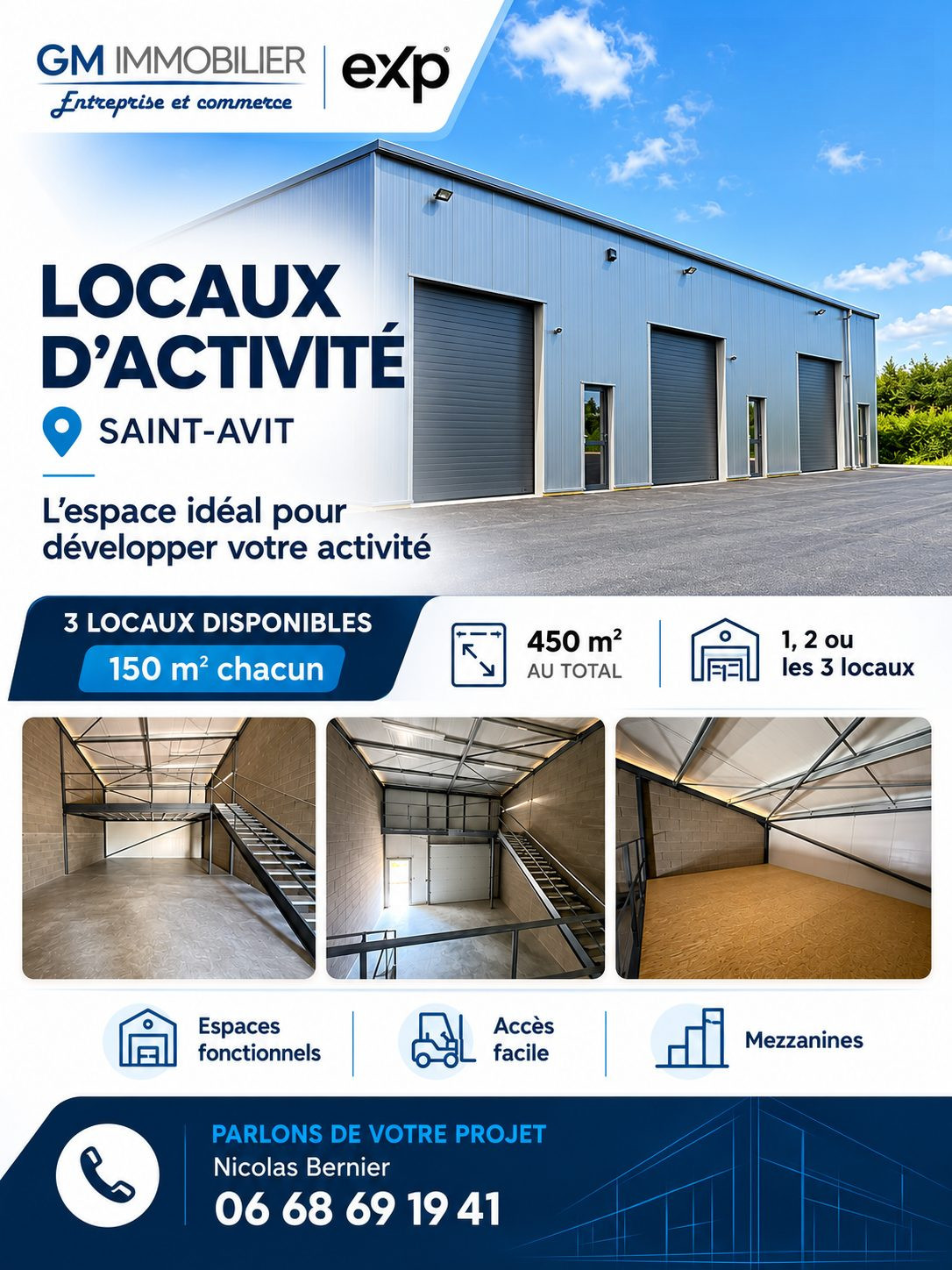 Immobilier pro à louer à Saint-Avit