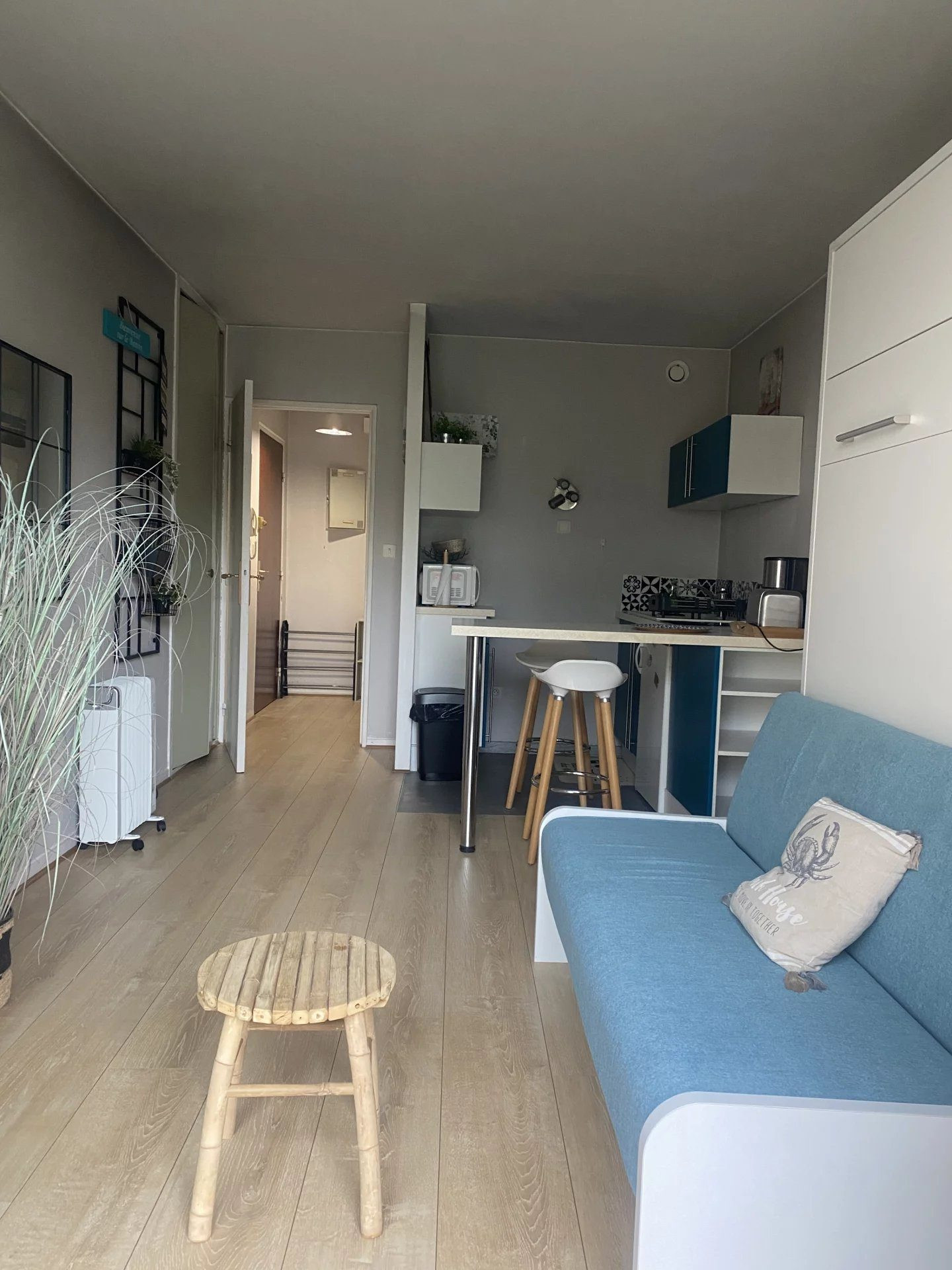 Studio avec accès privatif à la plage, parking, balcon et cellier
