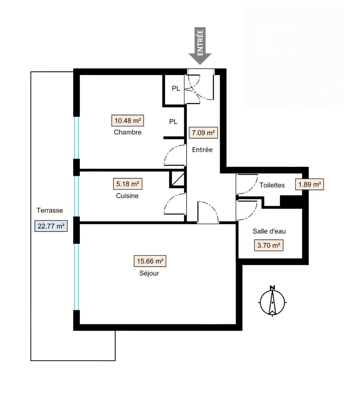 Appartement 2 pièces 44 m² · à Antibes · 44 m² · 339 000 €