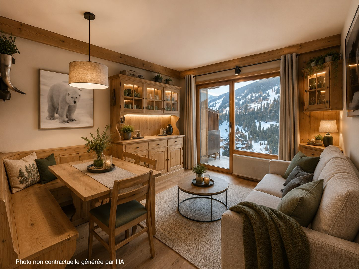 Bel emplacement sur La Clusaz pour ce rez de jardin