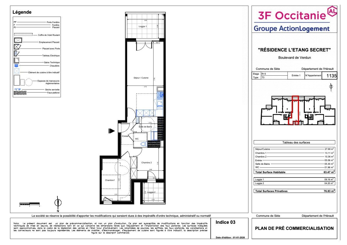 APPARTEMENT N° 1135