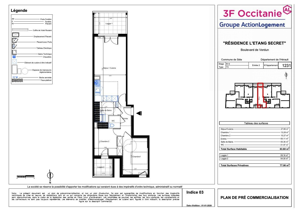 Appartement à vendre à Sète, 64 m²