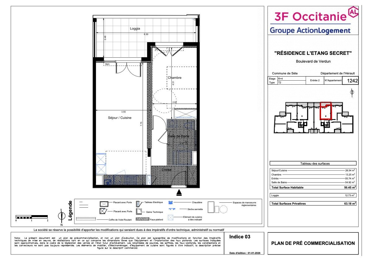 Appartement à vendre à Sète, 50 m²