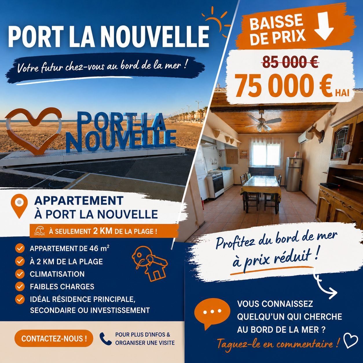 T2 – Port-la-Nouvelle – Idéal investissement ou pied-à-terre