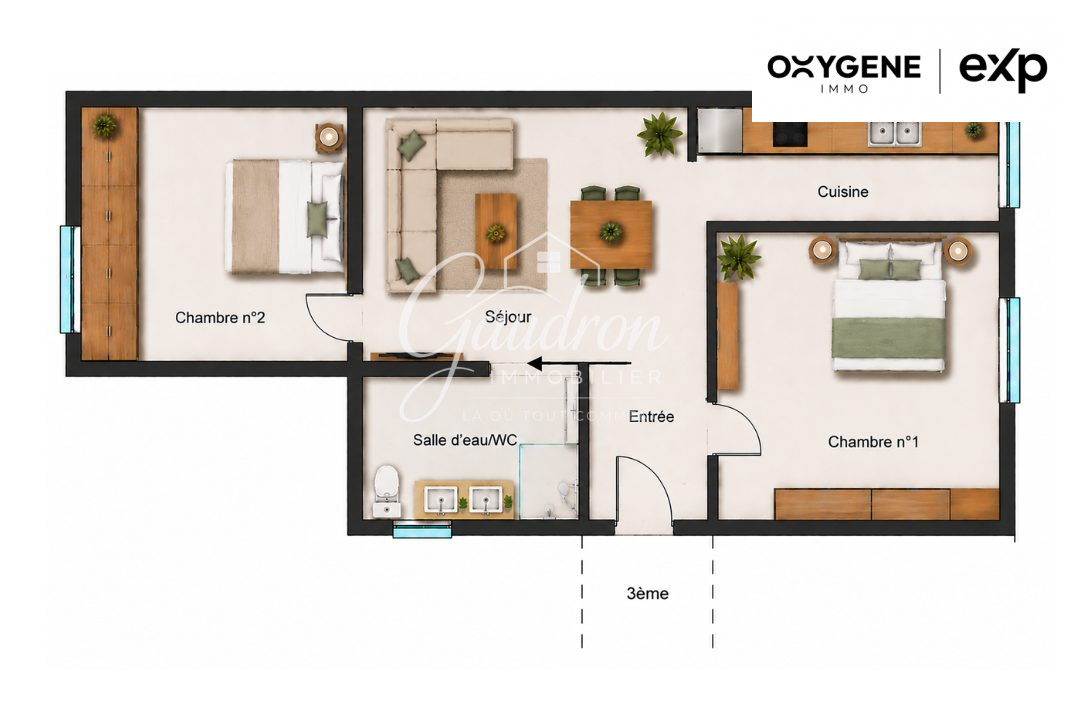 Appartement 3 pièces 57 m² · à Perpignan · 57 m² · 110 000 €