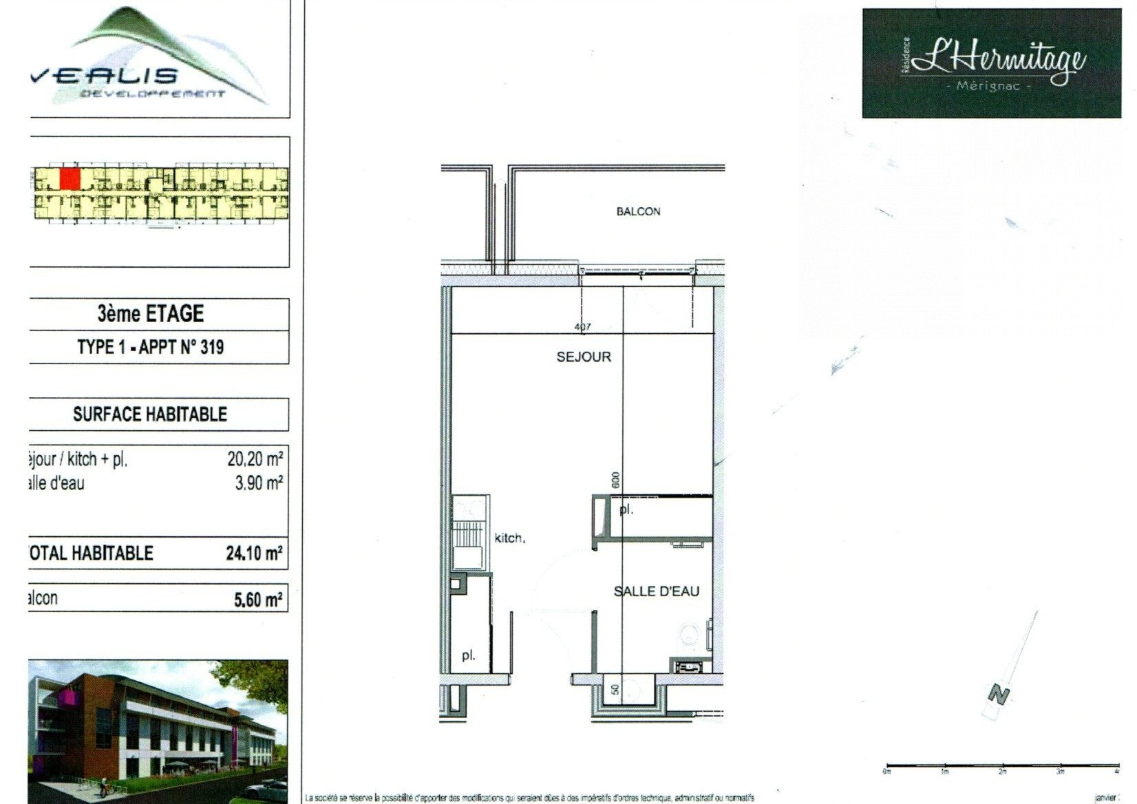 Appartement à vendre à Mérignac, 24 m²