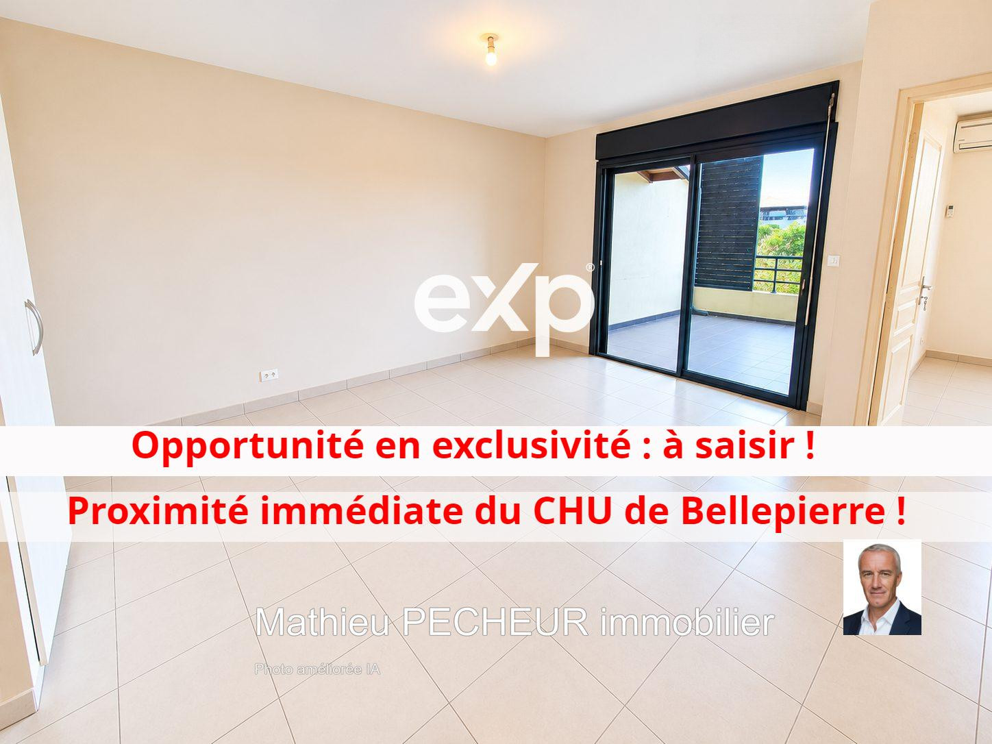 Saint-Denis / Bellepierre / à 2 pas du C.H.U. / Appartement T2 de 61 m2 utiles incluant 50 m2 habitables (environ) et une Varangue de 11 m2 avec vue dégagée + 1 Parking