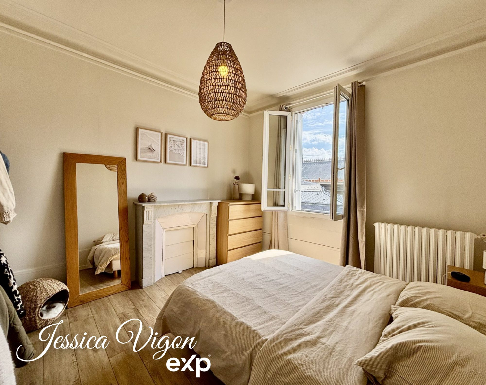 2/3 Room Apartment 56.63 m² – 1/2 Bedrooms – Charming Historic Character – Parquet Flooring, Fireplace – Le Havre 4
