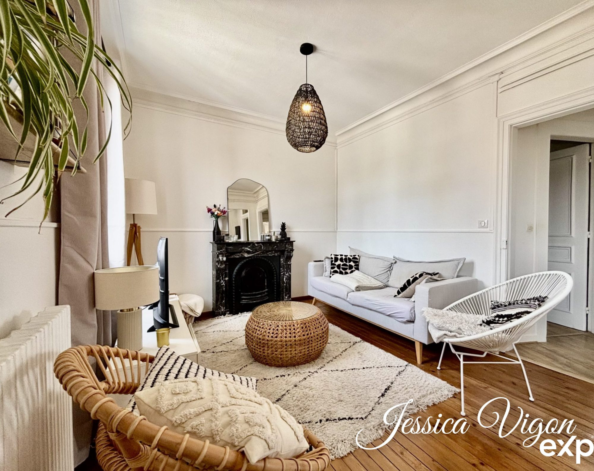 Appartement T2/T3 56,63 m² – 1/2 chambres – Charme de l’ancien – Parquet, cheminée – Le Havre